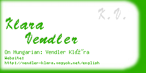 klara vendler business card